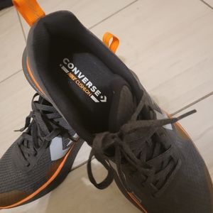 Men Converse running shoes, size 12...gray and orange
